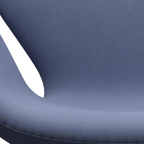 Fritz Hansen Chaise salon de cygne, aluminium brossé en satin / christianshavn bleu clair uni