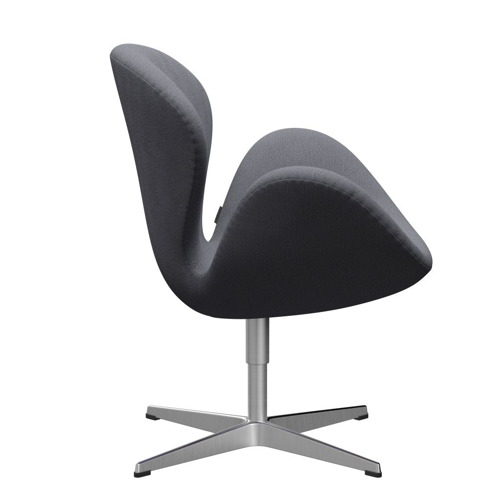 Sedia fritz Hansen Swan Lounge, alluminio spazzolato in raso/cristiano grigio chiaro