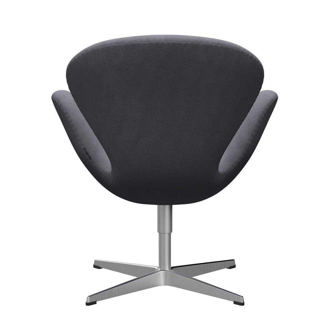 Sedia fritz Hansen Swan Lounge, alluminio spazzolato in raso/cristiano grigio chiaro