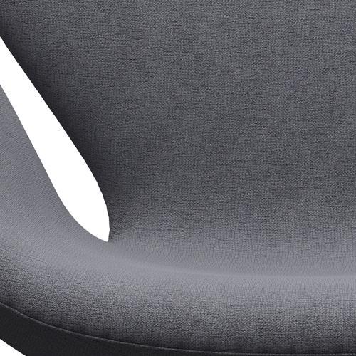 Sedia fritz Hansen Swan Lounge, alluminio spazzolato in raso/cristiano grigio chiaro