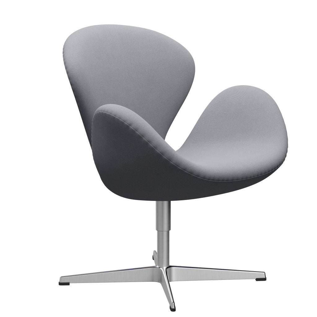 Fritz Hansen Chaise salon de cygne, aluminium brossé en satin / christianshavn gris clair