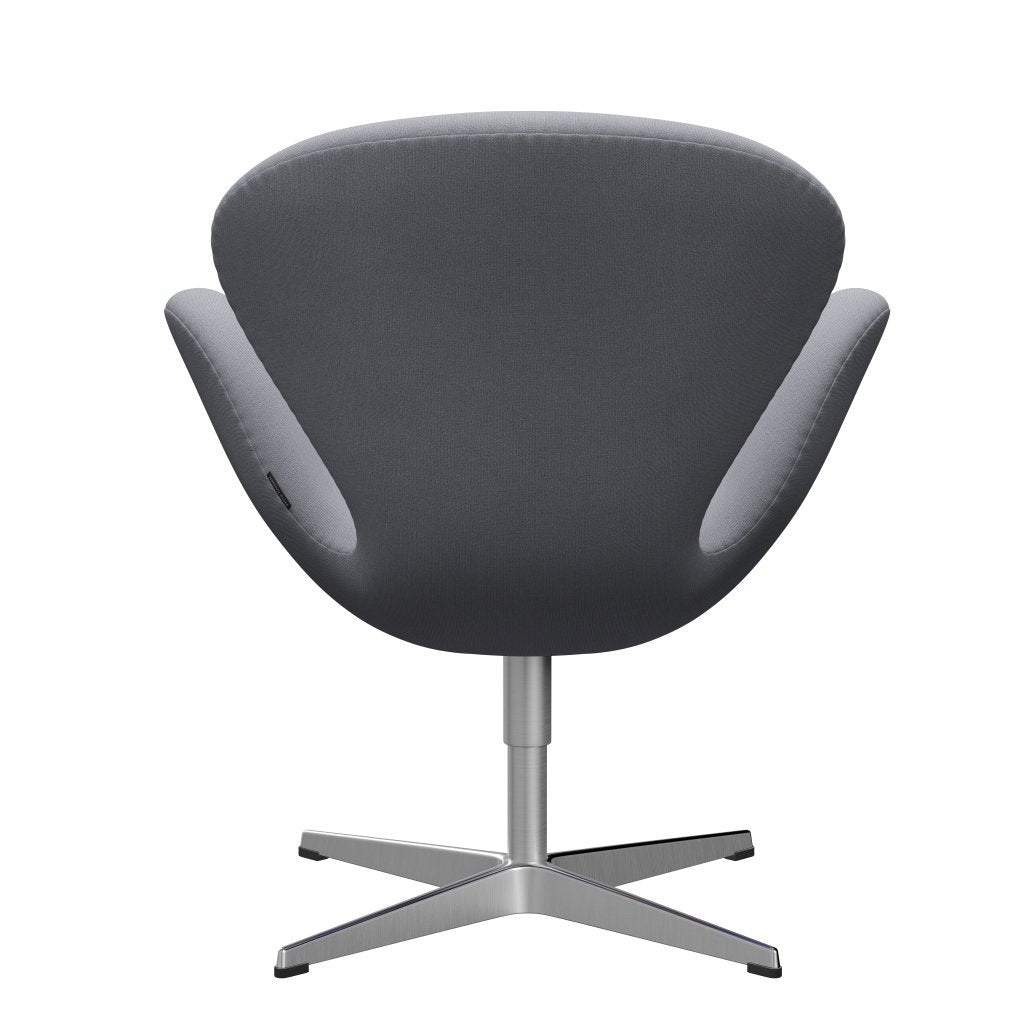 Fritz Hansen Chaise salon de cygne, aluminium brossé en satin / christianshavn gris clair