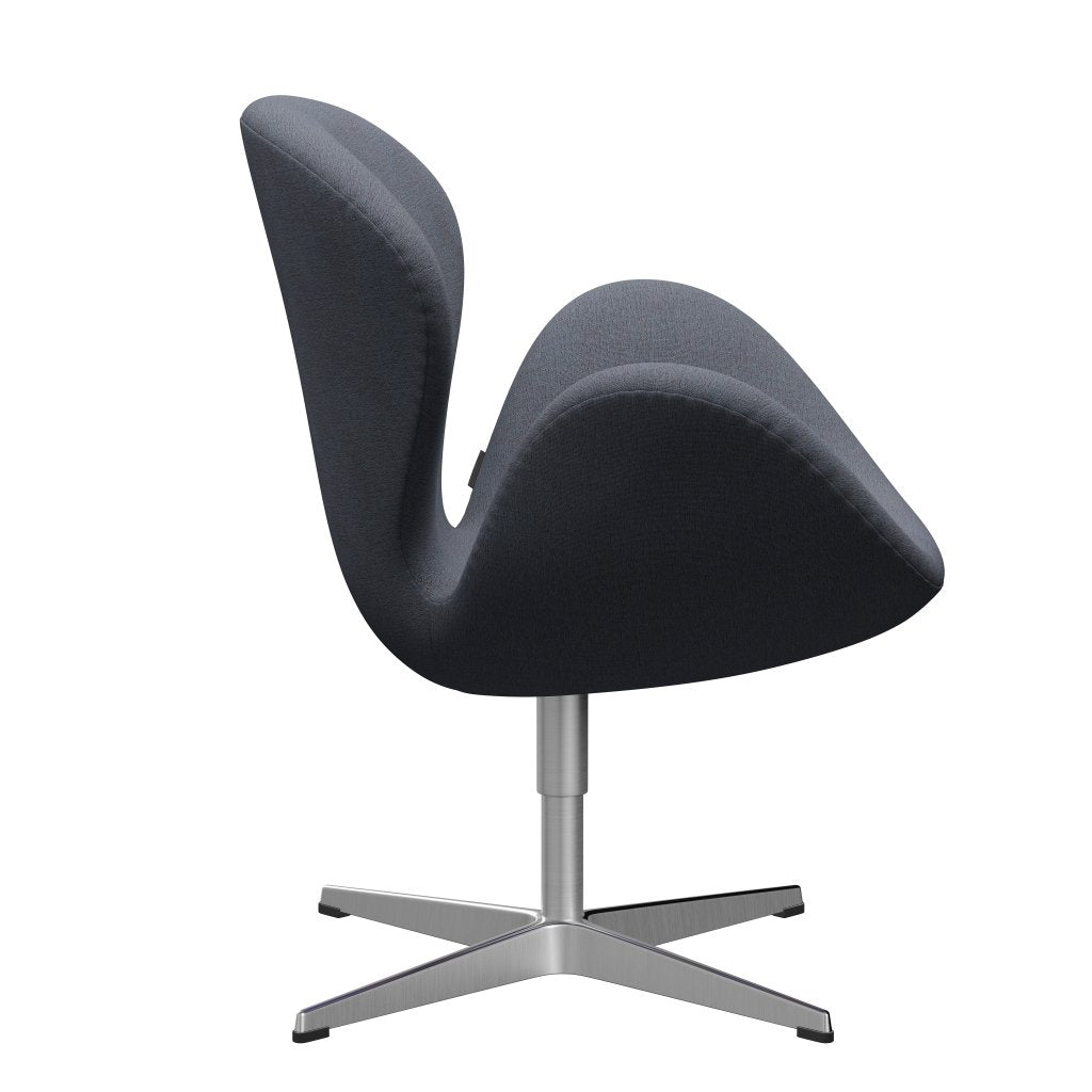 Sedia da salotto Fritz Hansen Swan, alluminio spazzolato in raso/Christianshavn Orange/Blue