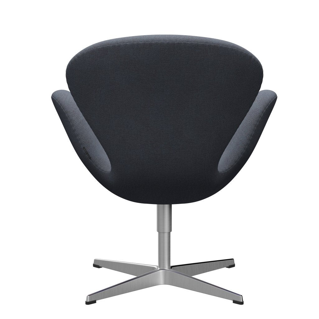 Sedia da salotto Fritz Hansen Swan, alluminio spazzolato in raso/Christianshavn Orange/Blue