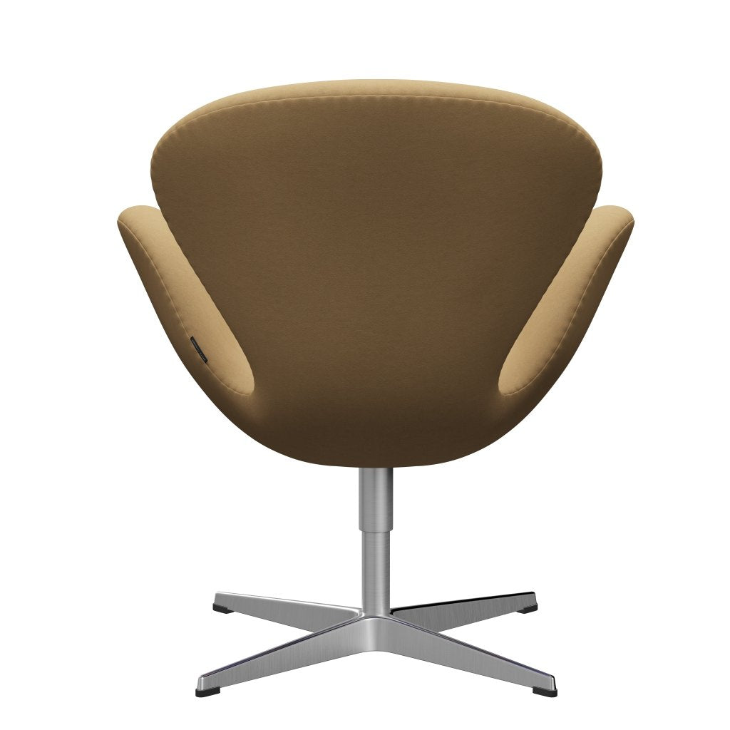 Fritz Hansen Chaise salon de cygne, aluminium brossé en satin / beige confort (00280)