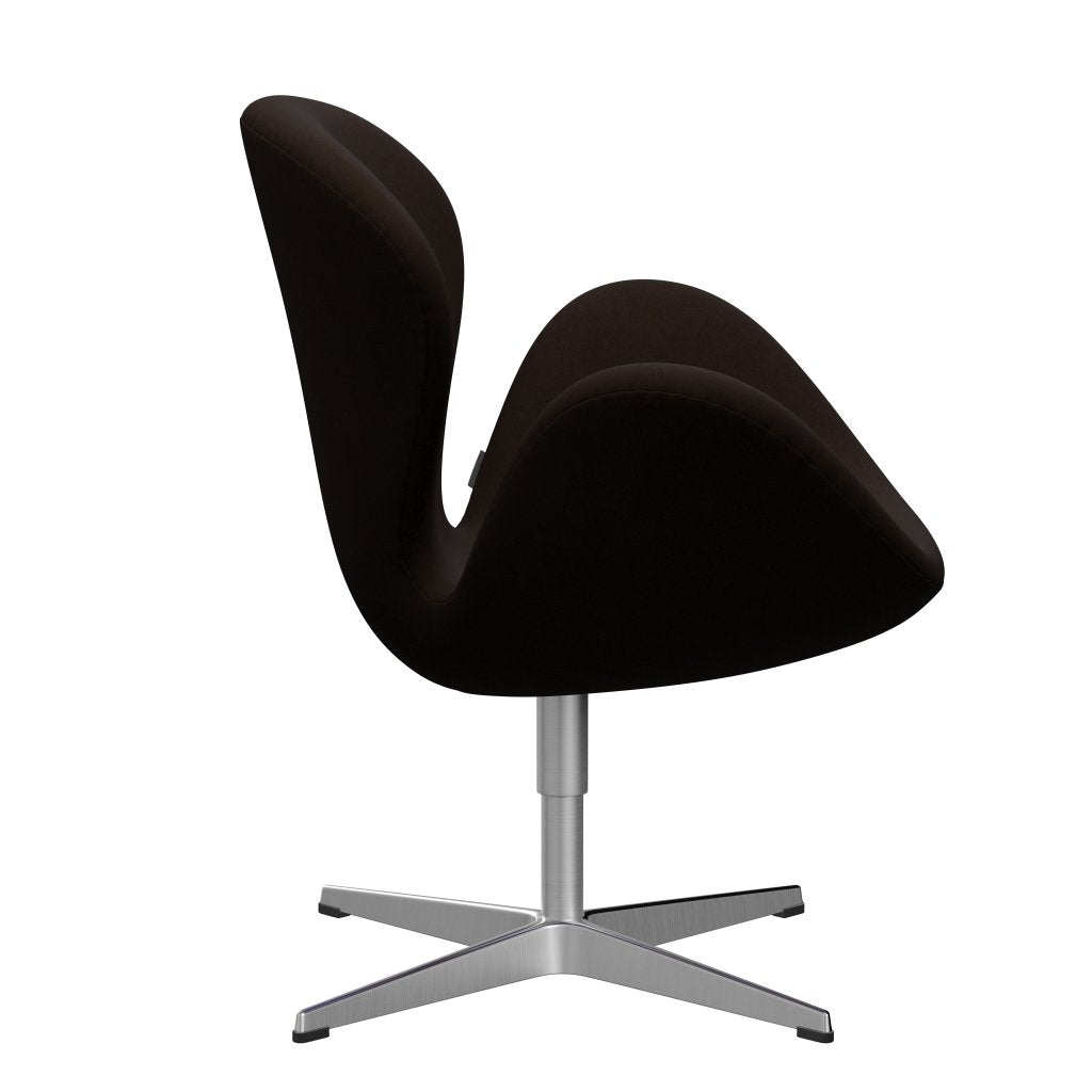 Fritz Hansen Swan Lounge Stuhl, Satin gebürstet Aluminium/Komfort Brown (01566)