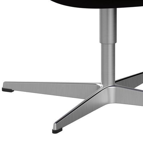 Fritz Hansen Swan Lounge -stoel, satijnborstig aluminium/comfortbruin (01566)