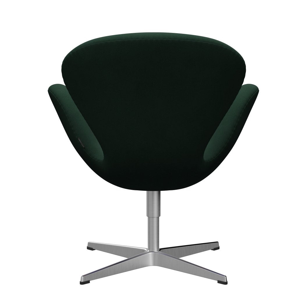 Fritz Hansen Swan Lounge Sillón, aluminio cepillado por satén/comodidad de color verde oscuro