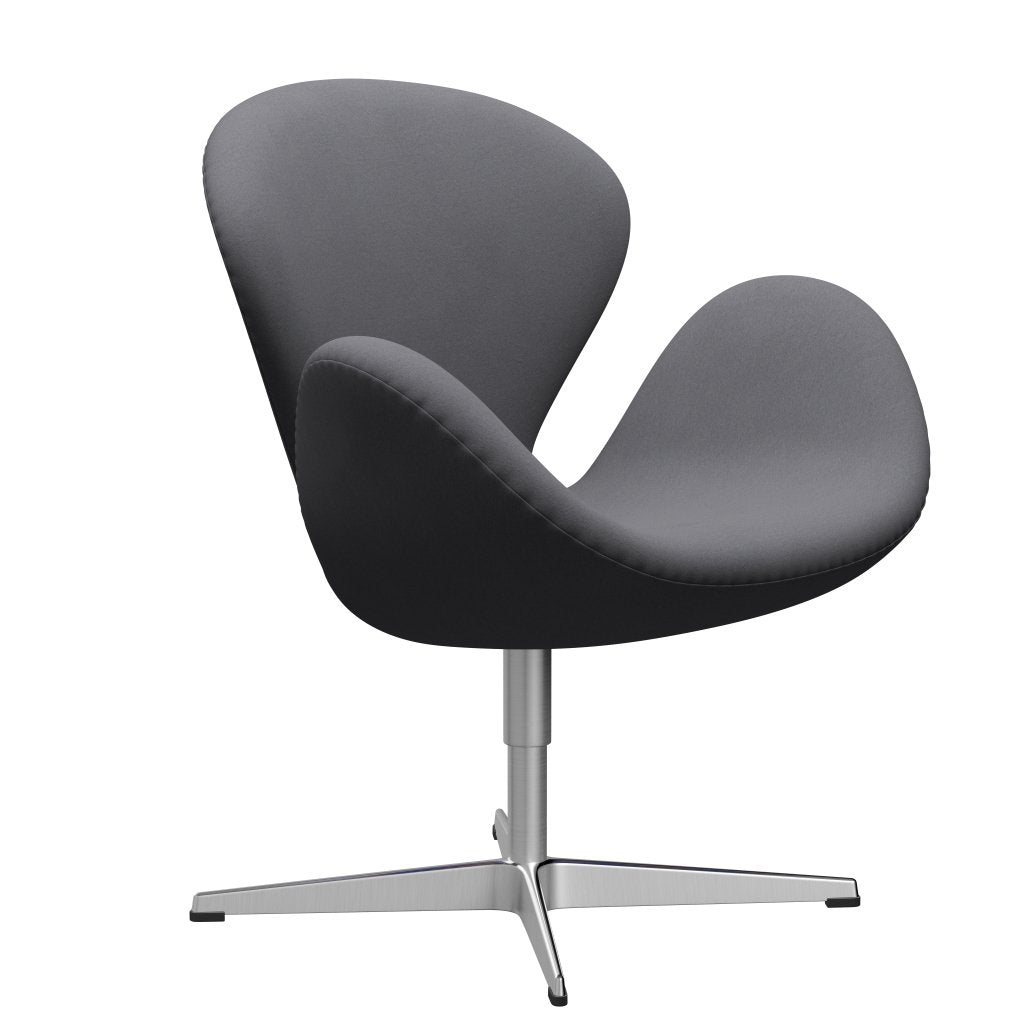 Sedia fritz Hansen Swan Lounge, alluminio spazzolato in raso/grigio comfort (01012)