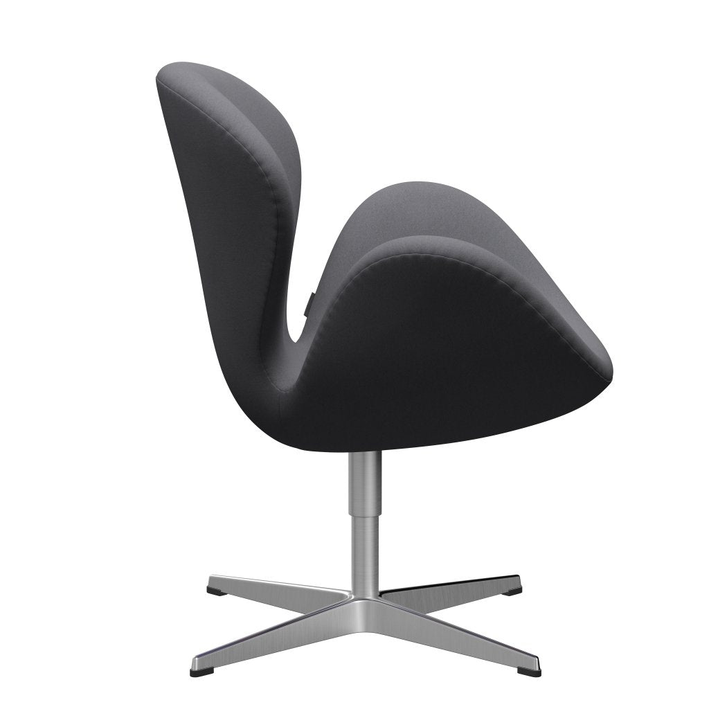 Sedia fritz Hansen Swan Lounge, alluminio spazzolato in raso/grigio comfort (01012)