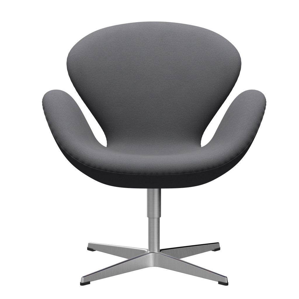 Sedia fritz Hansen Swan Lounge, alluminio spazzolato in raso/grigio comfort (01012)