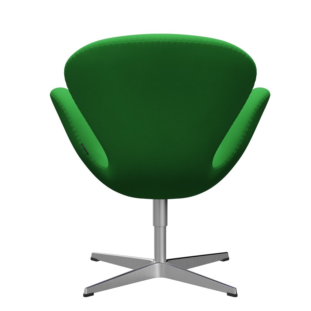 Fritz Hansen Chaise salon de cygne, aluminium brossé en satin / vert confort (68003)