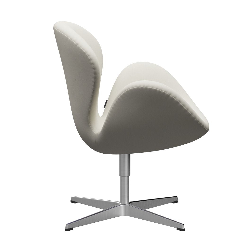 Sedia fritz Hansen Swan Lounge, alluminio spazzolato in raso/comfort grigio chiaro