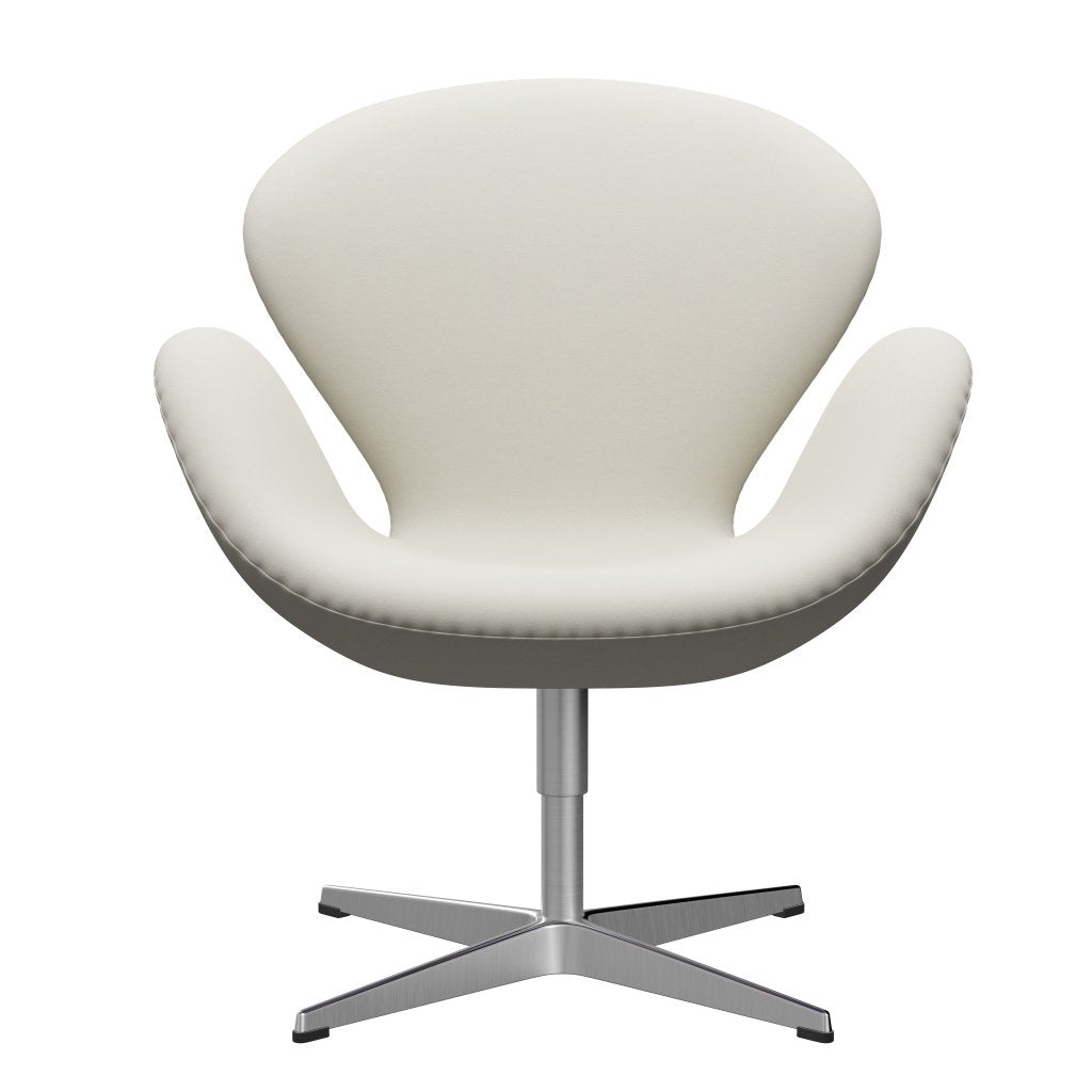 Sedia fritz Hansen Swan Lounge, alluminio spazzolato in raso/comfort grigio chiaro