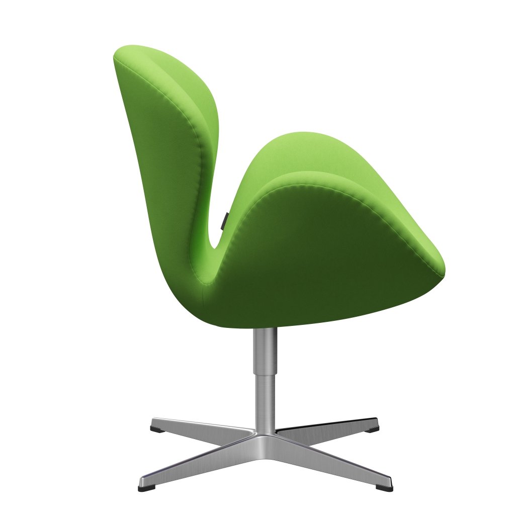 Sedia fritz Hansen Swan Lounge, in alluminio spazzolato in raso/comfort verde chiaro (68010)