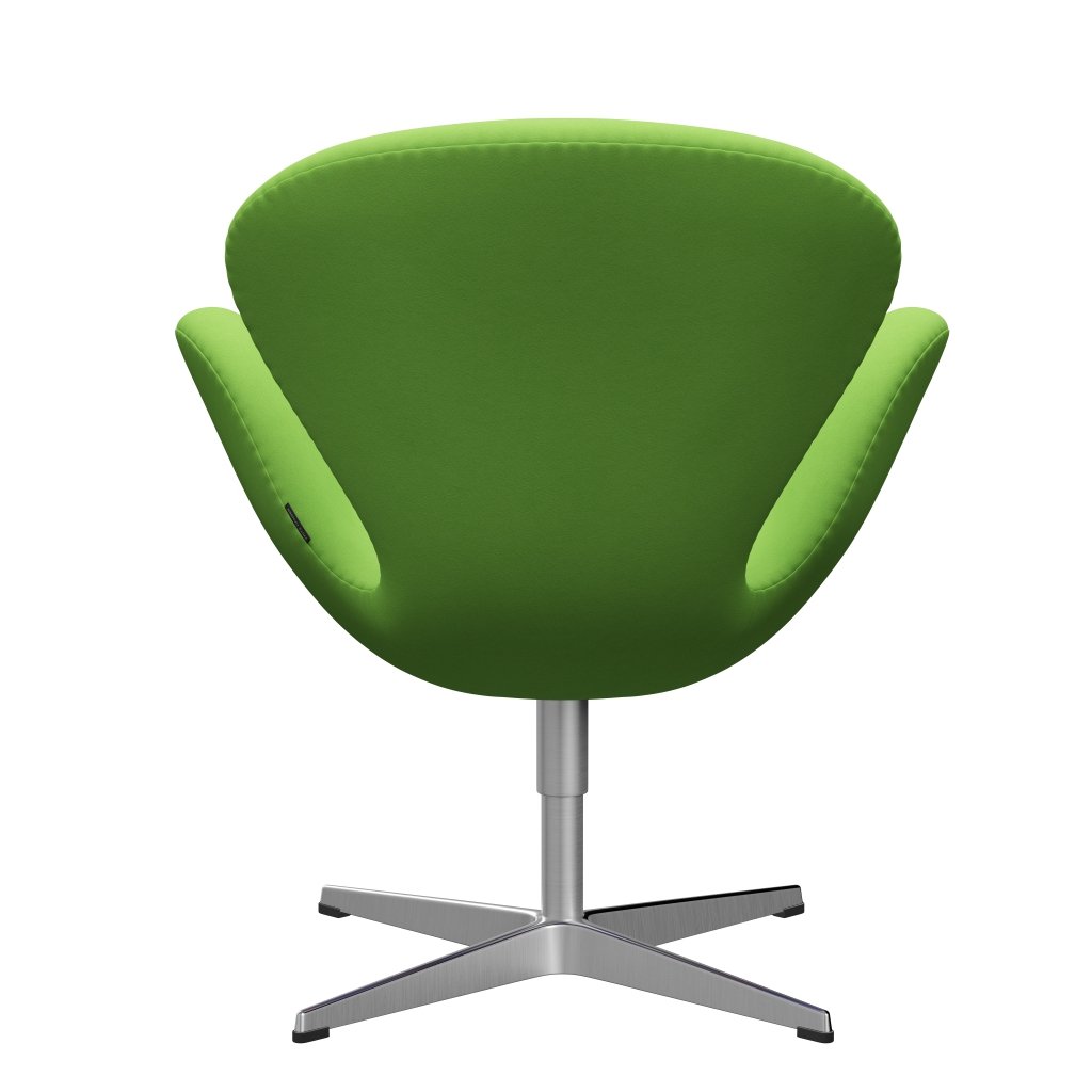 Fritz Hansen Swan Lounge -stoel, satijnen geborsteld aluminium/comfortlicht groen (68010)