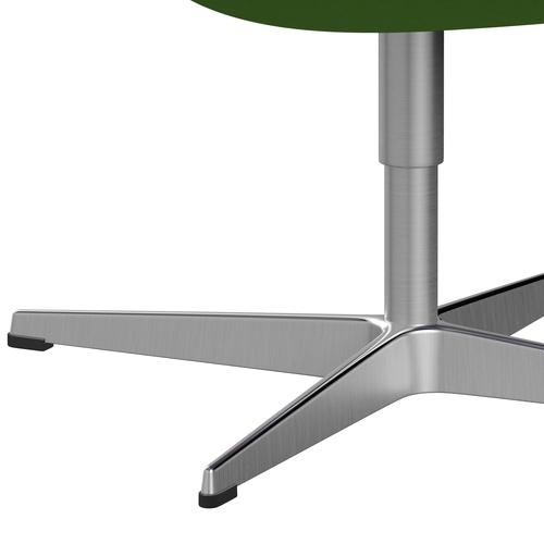 Fritz Hansen Swan Lounge -stoel, satijnen geborsteld aluminium/comfortlicht groen (68010)