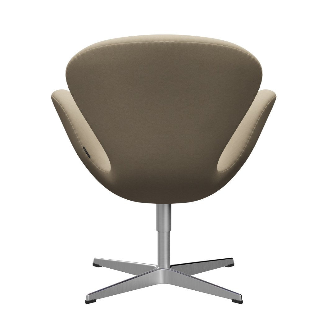 Sedia fritz Hansen Swan Lounge, luce di sabbia in alluminio/comfort di satinia (61002)