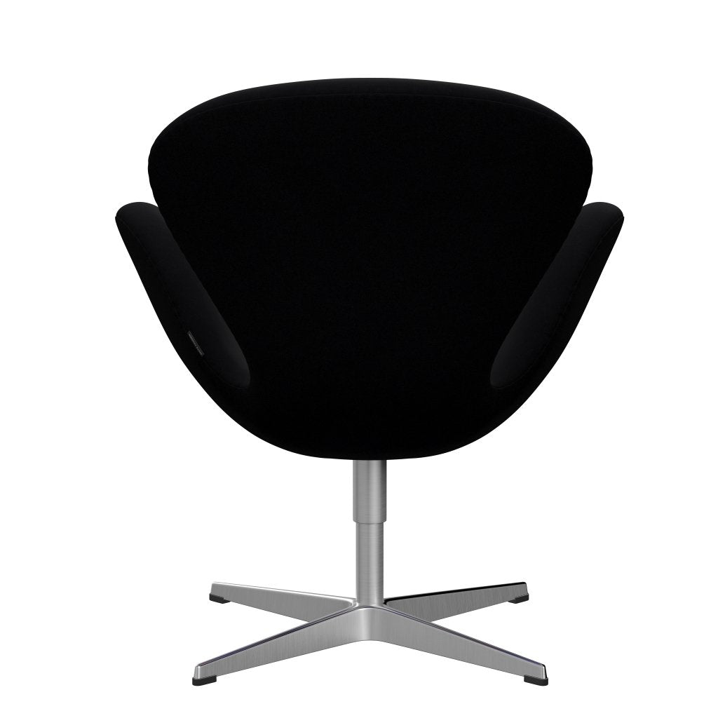 Fritz Hansen Swan Lounge -stoel, satijnborstig aluminium/comfort zwart (00050)