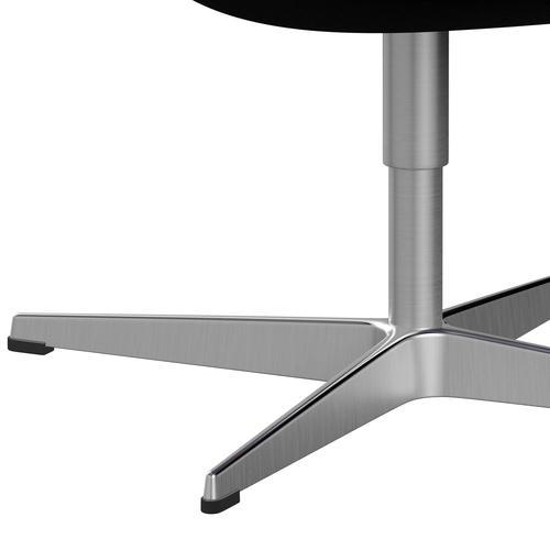 Fritz Hansen Swan Lounge -stoel, satijnborstig aluminium/comfort zwart (00050)