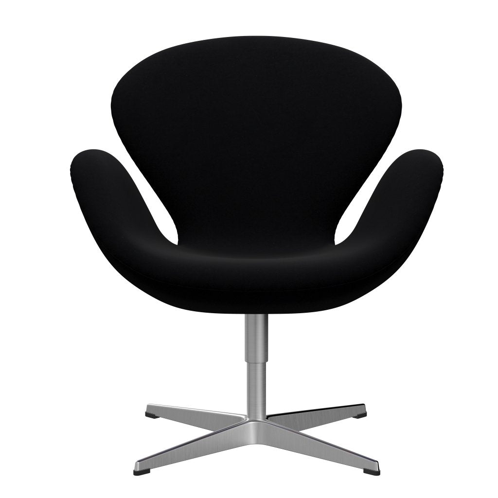 Fritz Hansen Swan Lounge stol, satin børstet aluminium/komfort sort (00050)