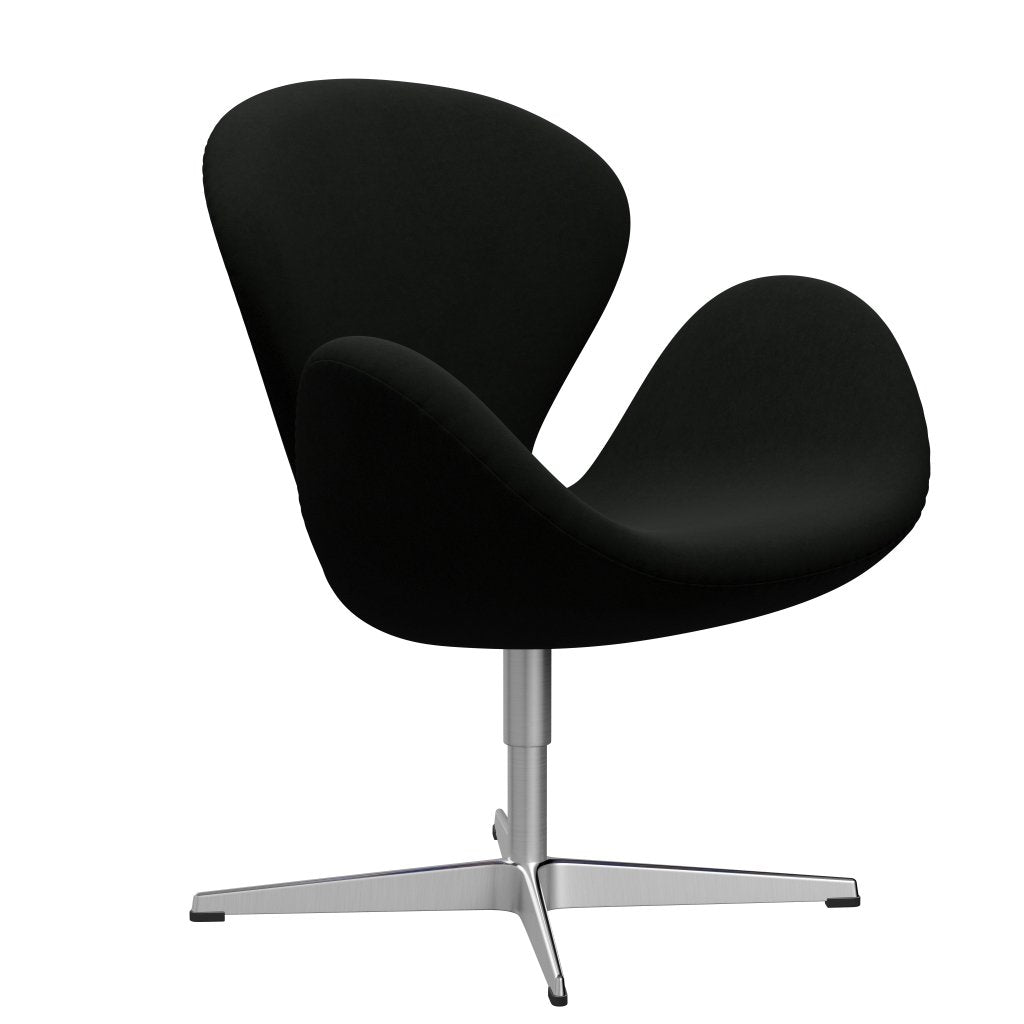 Fritz Hansen Swan Lounge stol, satin børstet aluminium/komfort sort (60009)