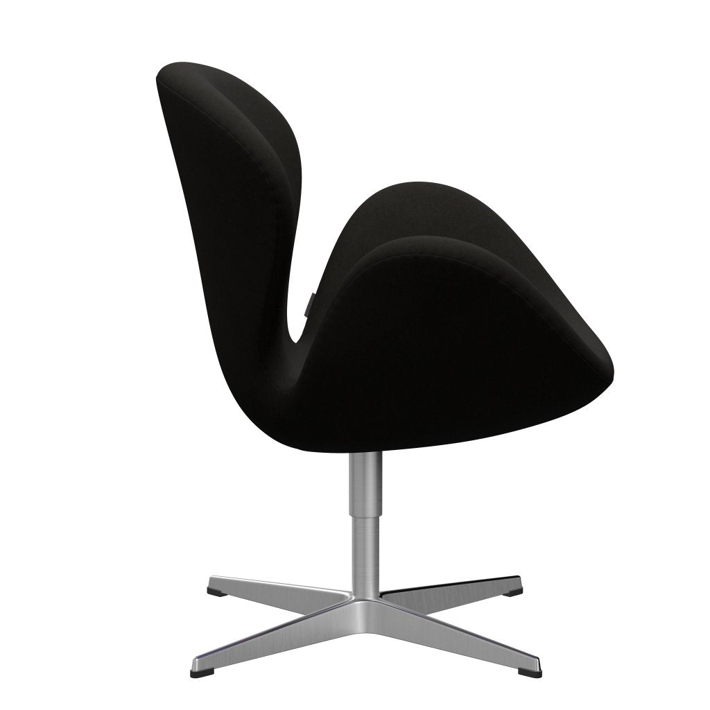 Fritz Hansen Swan Lounge stol, satin børstet aluminium/komfort sort (61013)