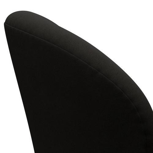 Fritz Hansen Chaise salon de cygne, aluminium brossé en satin / confort noir (61013)