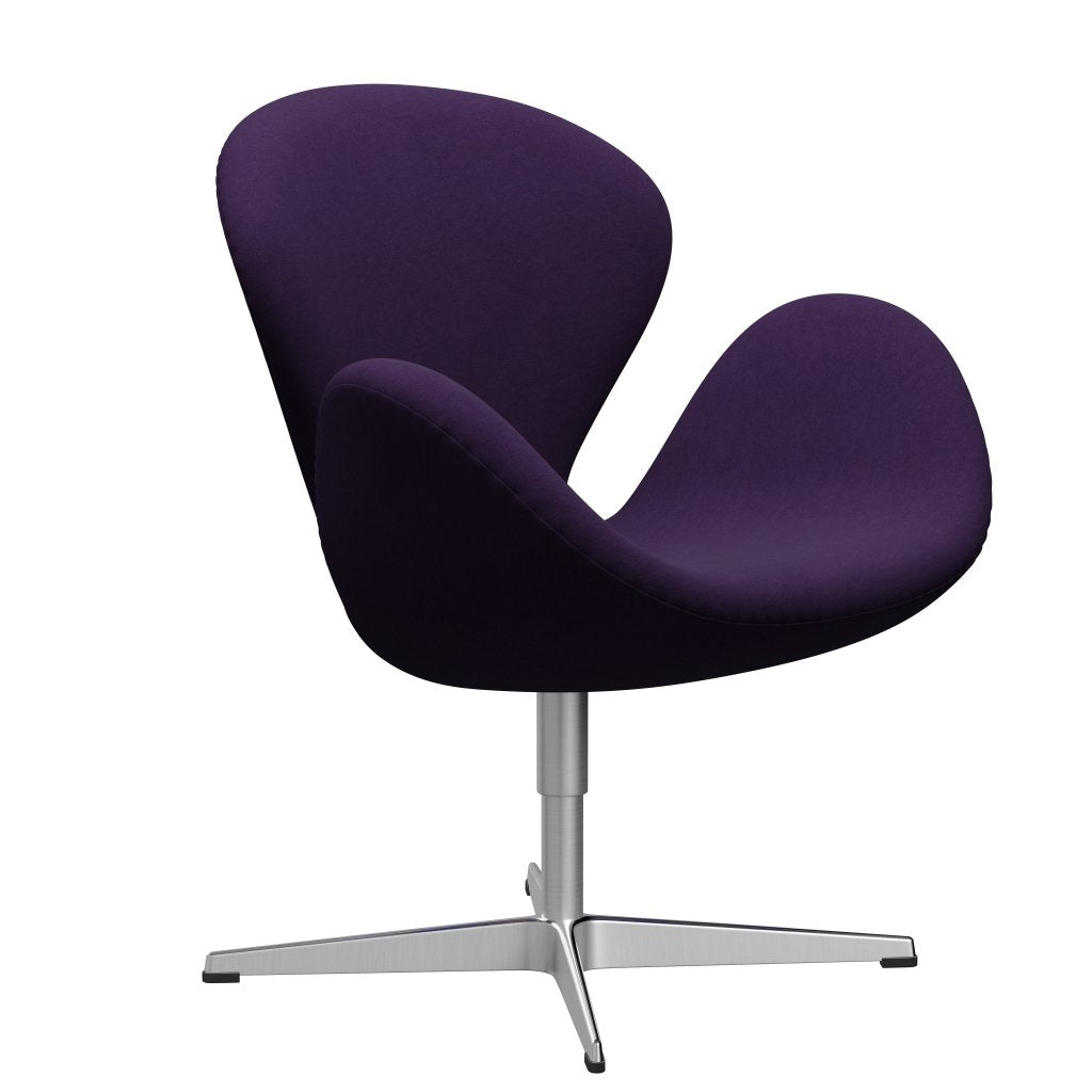 Fritz Hansen Swan Lounge -stoel, Satin Borde Aluminium/Comfort Violet Dark