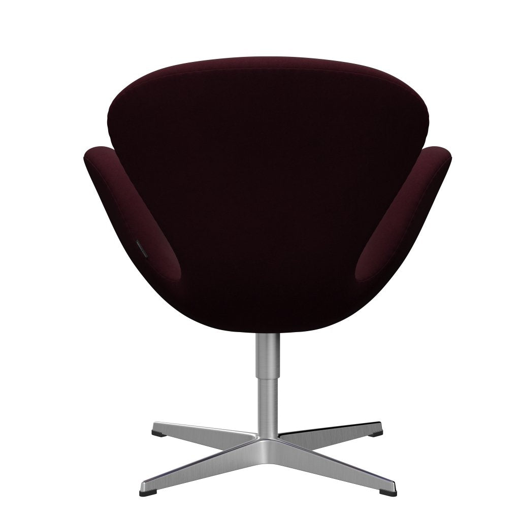 Sillón Fritz Hansen Swan, aluminio cepillado por satén/Confort Violeta/Rojo Oscuro