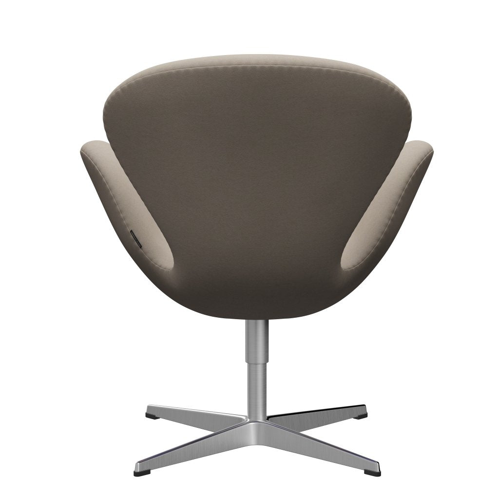 Sedia fritz Hansen Swan Lounge, alluminio spazzolato in raso/comfort grigio bianco