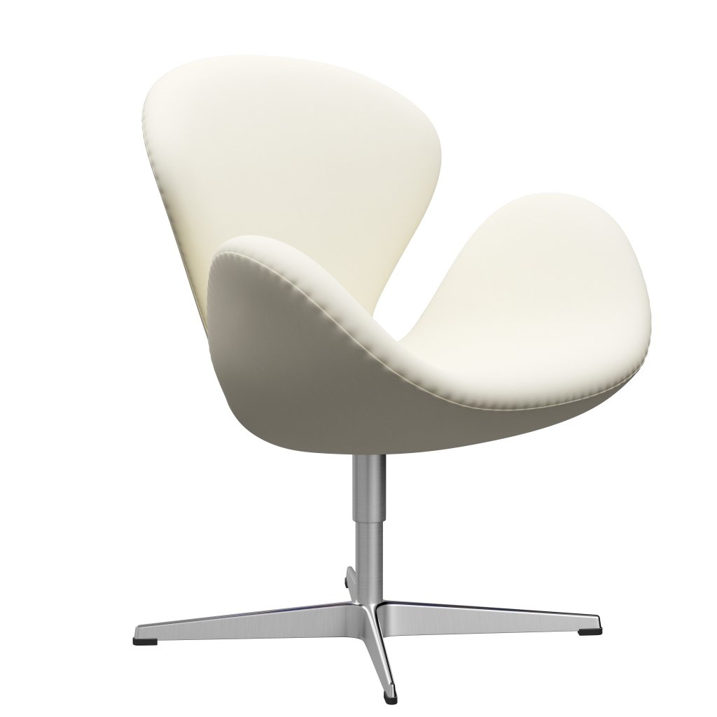 Fritz Hansen Swan Lounge Silla, aluminio cepillado por satén/comodidad blanca