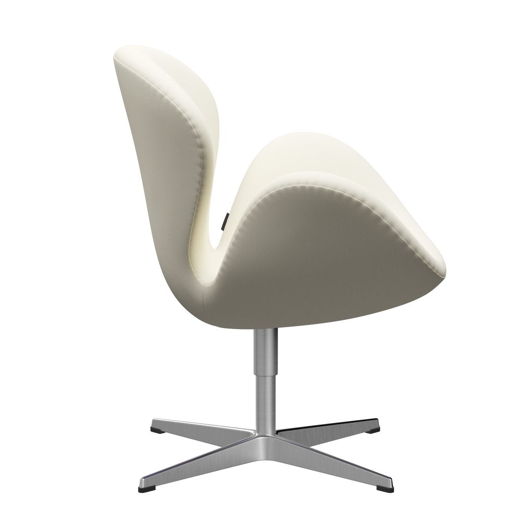 Fritz Hansen Swan Lounge Chair, Satin Brushed Aluminium/Comfort White