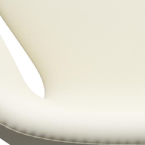 Sedia da salotto Fritz Hansen Swan, in alluminio spazzolato in raso/comfort bianco