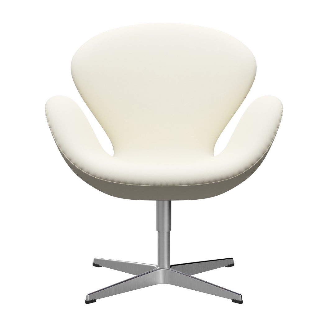 Fritz Hansen Swan Lounge Silla, aluminio cepillado por satén/comodidad blanca