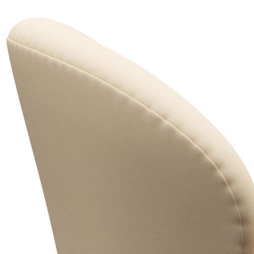 Sillón Fritz Hansen Swan, aluminio cepillado por satén/comodidad blanca/beige