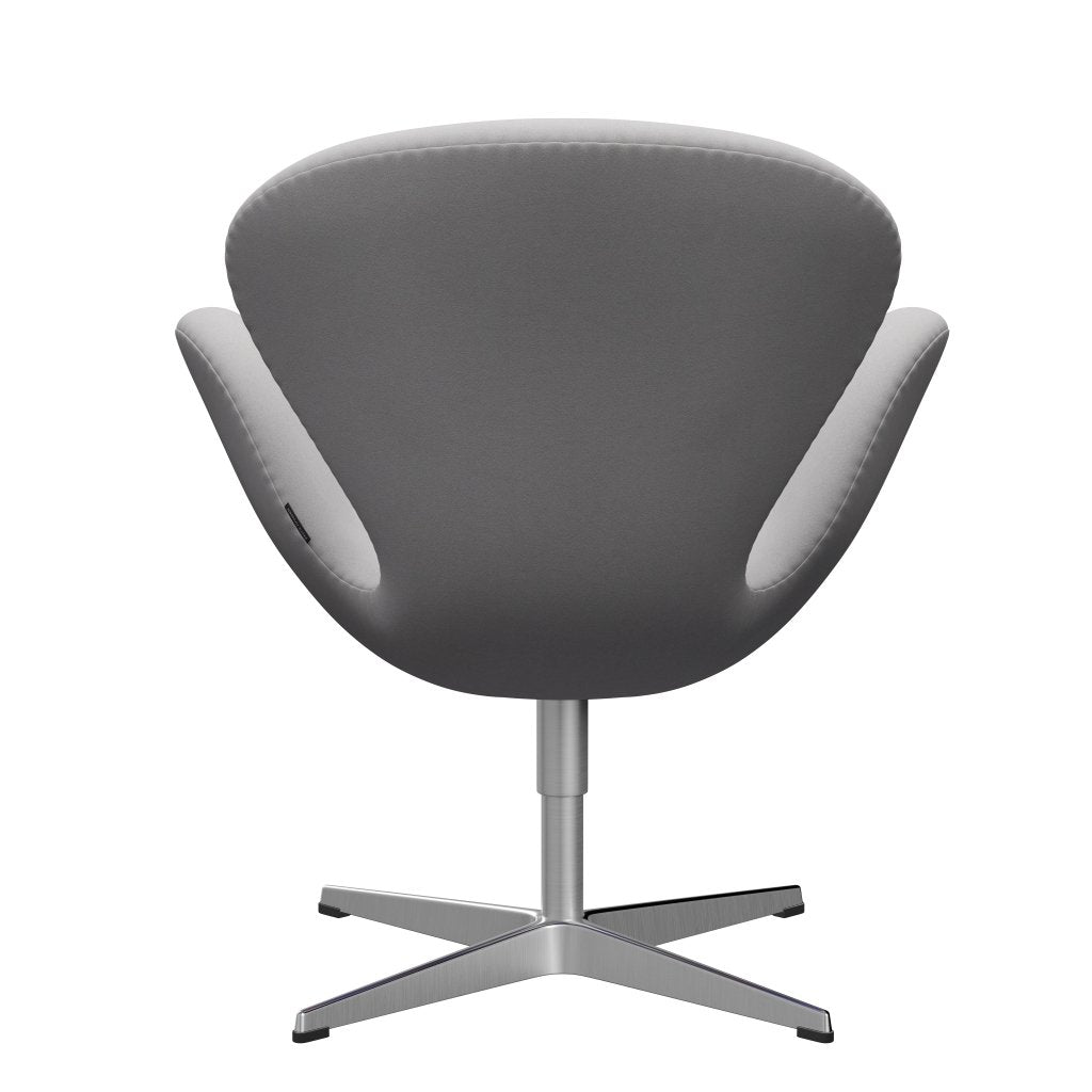 Sedia fritz Hansen Swan Lounge, alluminio spazzolato in raso/comfort bianco/grigio