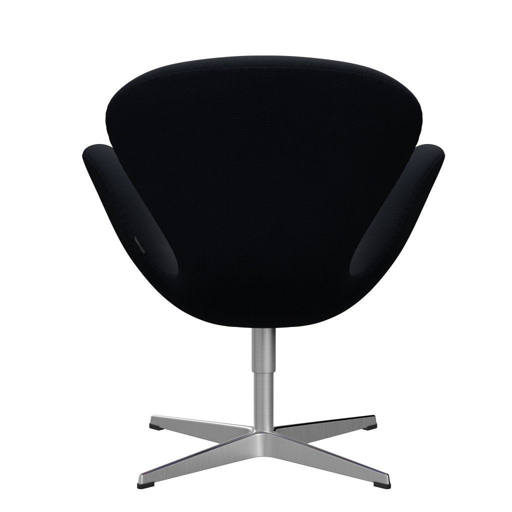 Fritz Hansen Swan Lounge -stoel, satijnen geborsteld aluminium/diablo donkerblauw