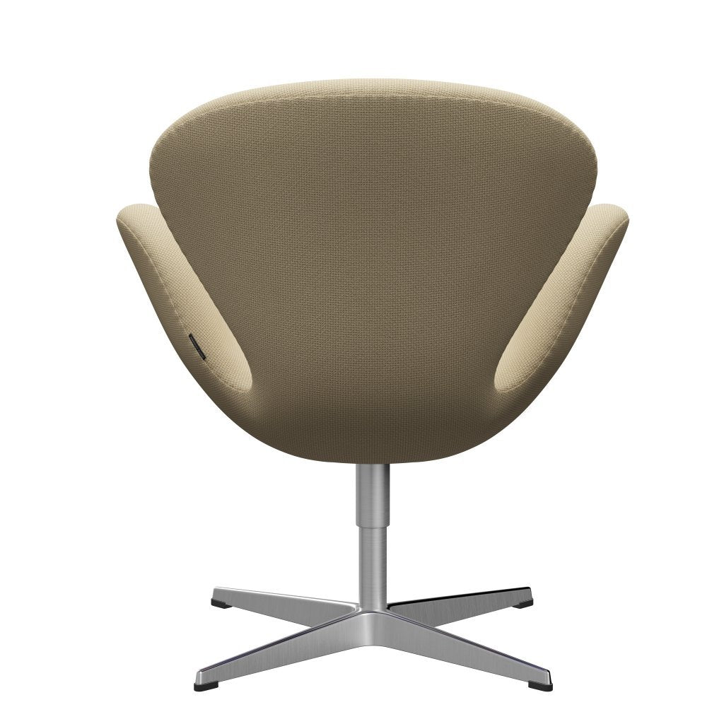 Sedia da salotto Fritz Hansen Swan, alluminio spazzolato in raso/avorio Diablo