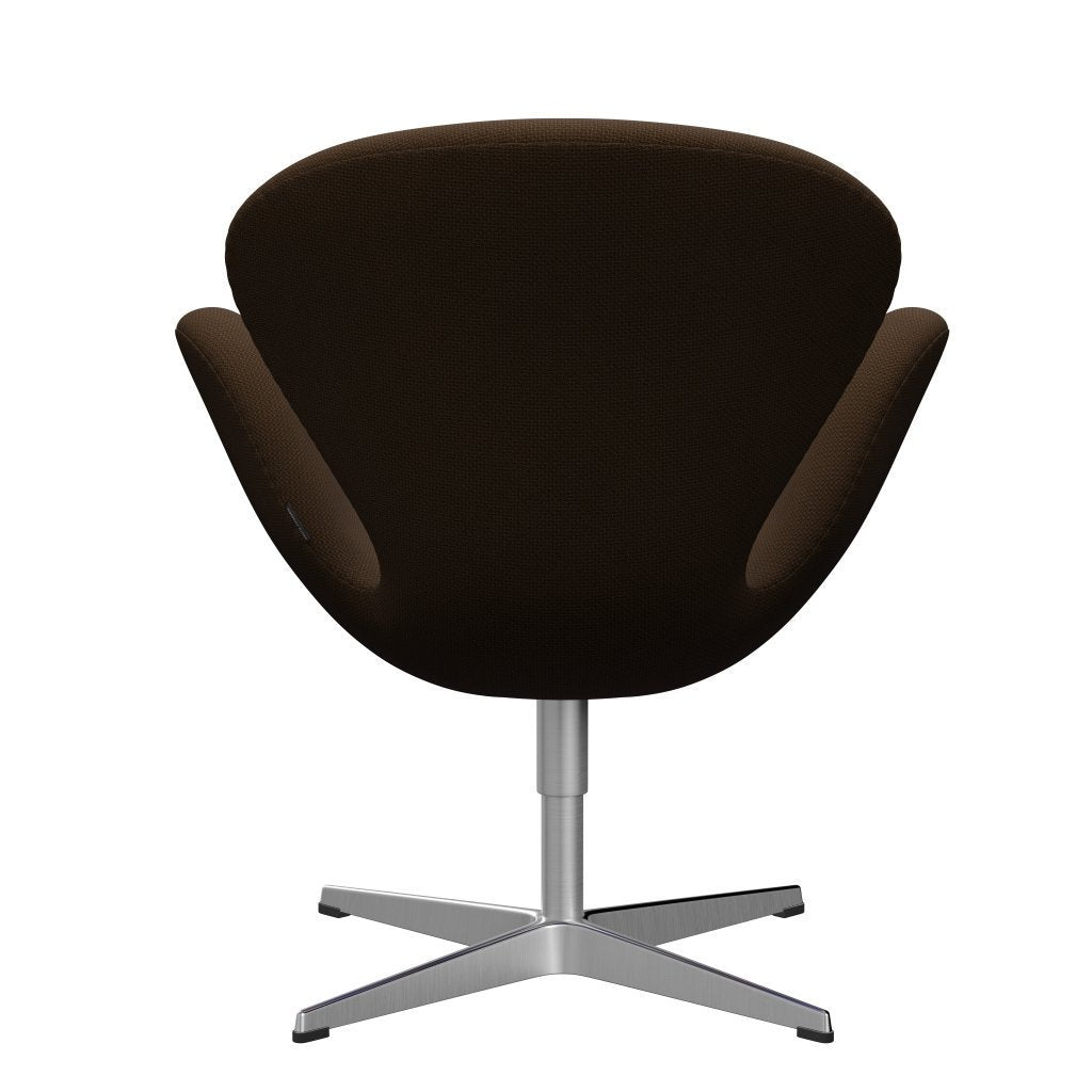 Fritz Hansen Swan Lounge Stuhl, Satin gebürstet Aluminium/Diablo -Kastanie