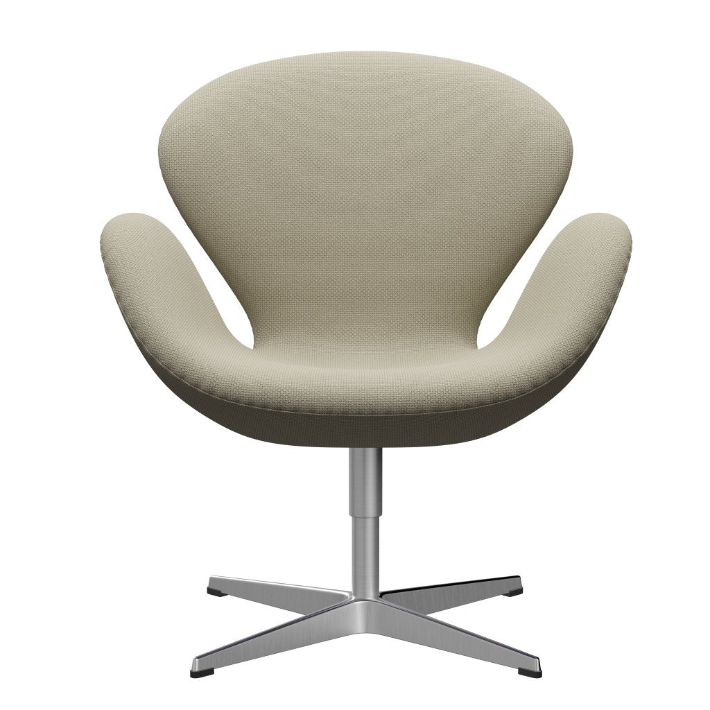 Fritz Hansen Chaise salon de cygne, sable en aluminium / diablo brossé en satin