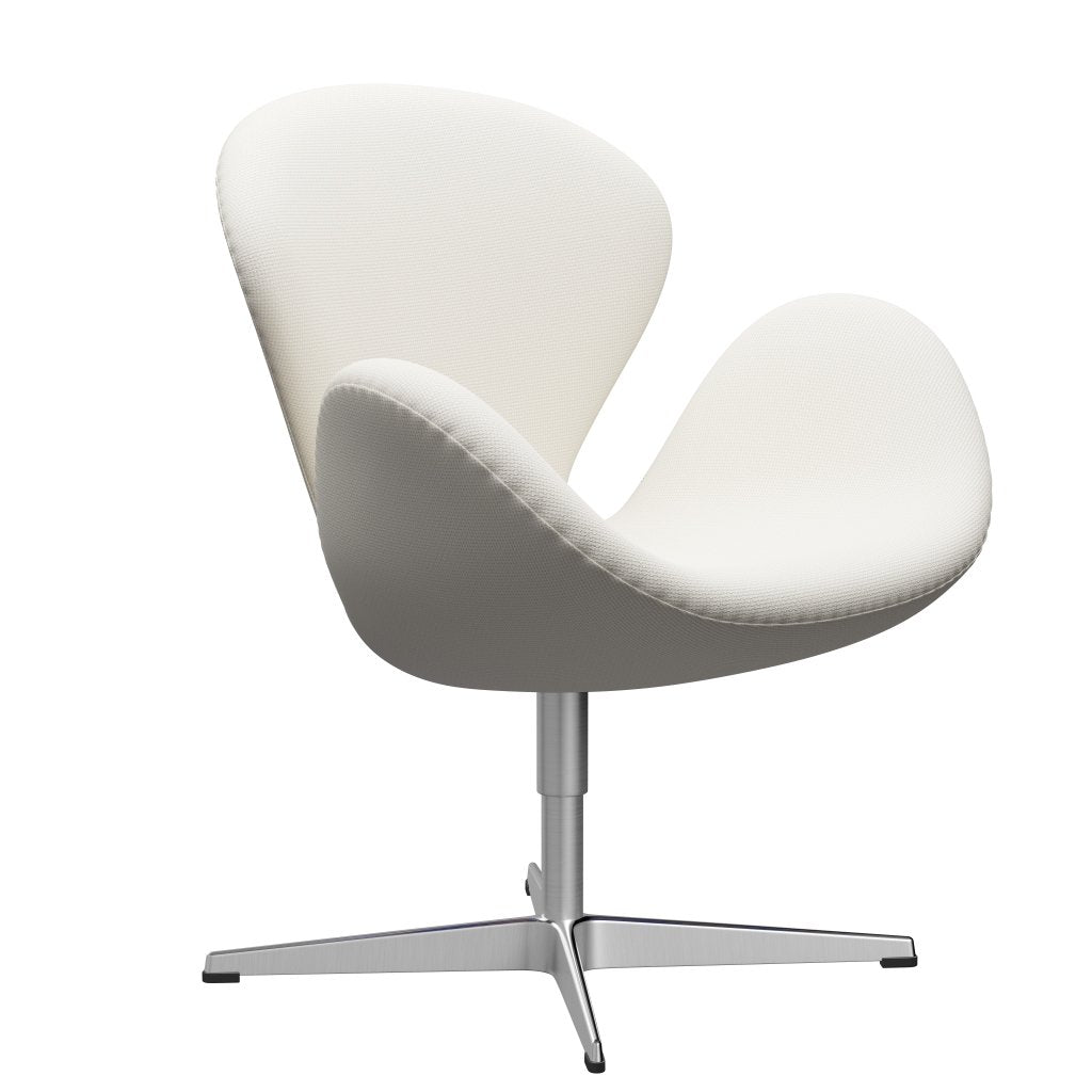 Sedia fritz Hansen Swan Lounge, alluminio spazzolato in raso/neve di diablo