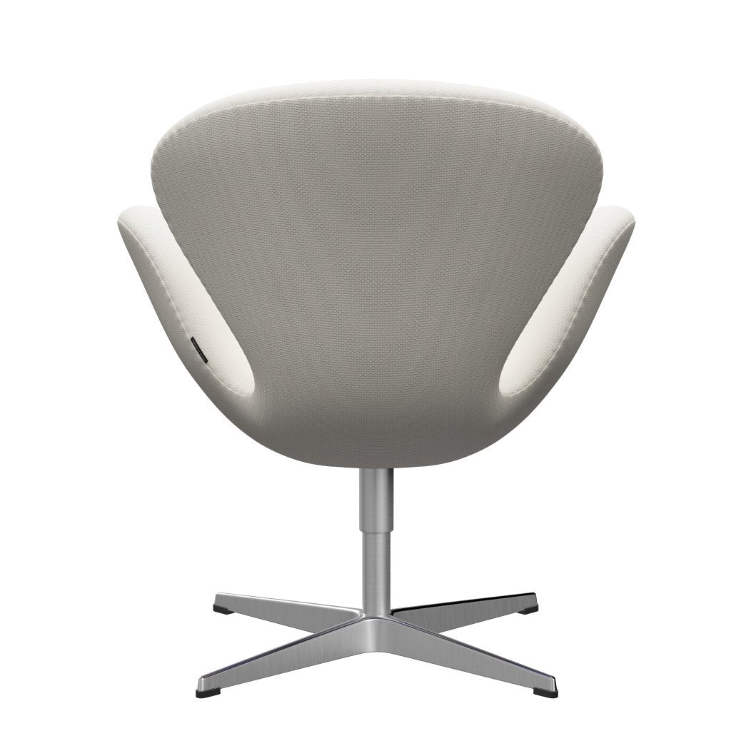 Sedia fritz Hansen Swan Lounge, alluminio spazzolato in raso/neve di diablo