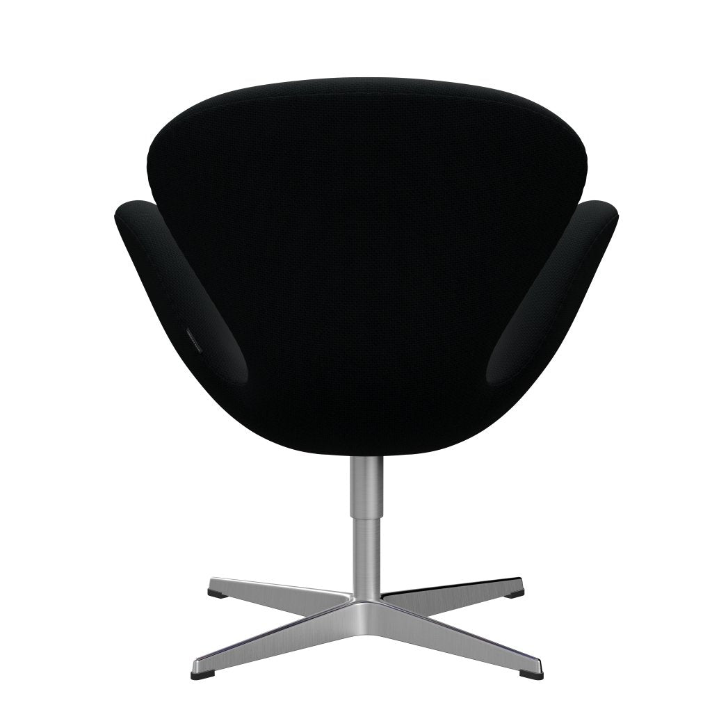 Sedia fritz Hansen Swan Lounge, alluminio spazzolato in raso/diablo nero