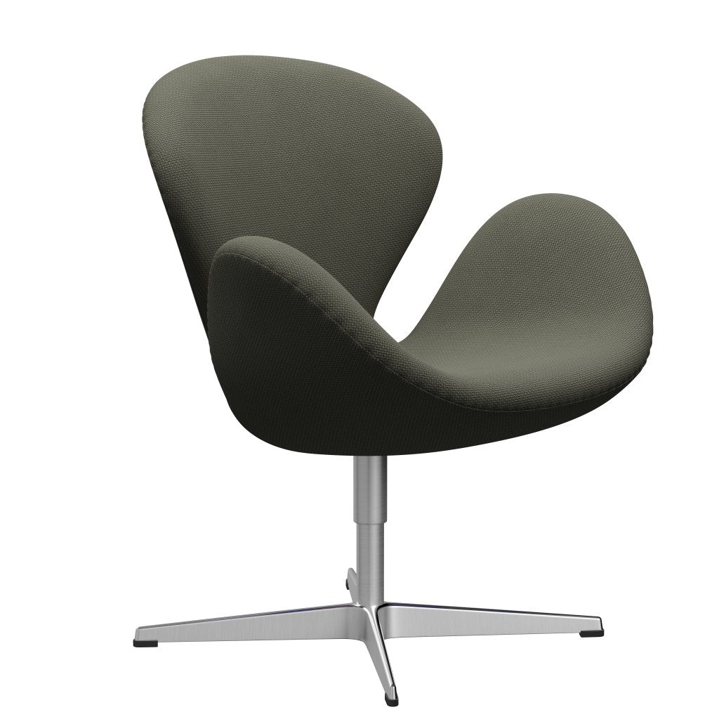 Fritz Hansen Swan Lounge Stuhl, satin gebürstetes Aluminium/Diablo warm grau