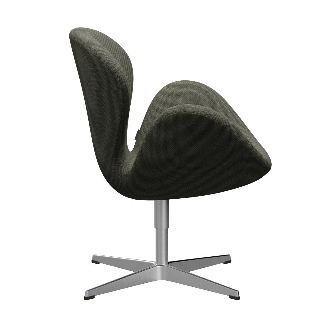 Fritz Hansen Swan Lounge Stuhl, satin gebürstetes Aluminium/Diablo warm grau