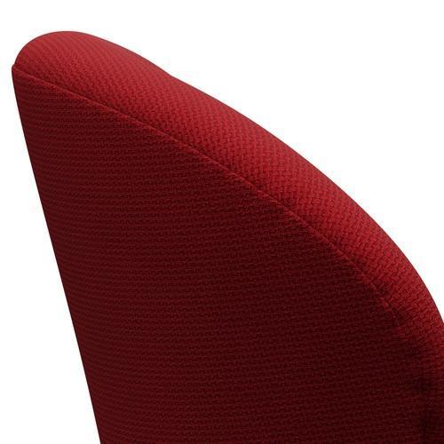 Sedia da salotto Fritz Hansen Swan, alluminio spazzolato in raso/rosso caldo di diablo