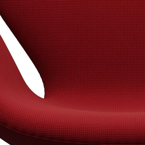 Fritz Hansen Chaise salon de cygne, aluminium brossé en satin / diablo rouge chaud