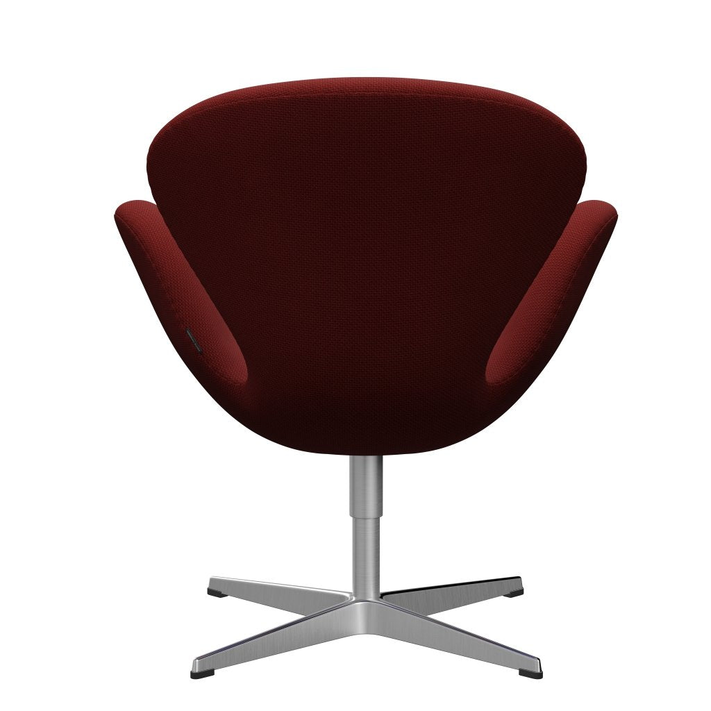 Fritz Hansen Swan Lounge Chair, Satin Brushed Aluminium/Diablo Wine Red