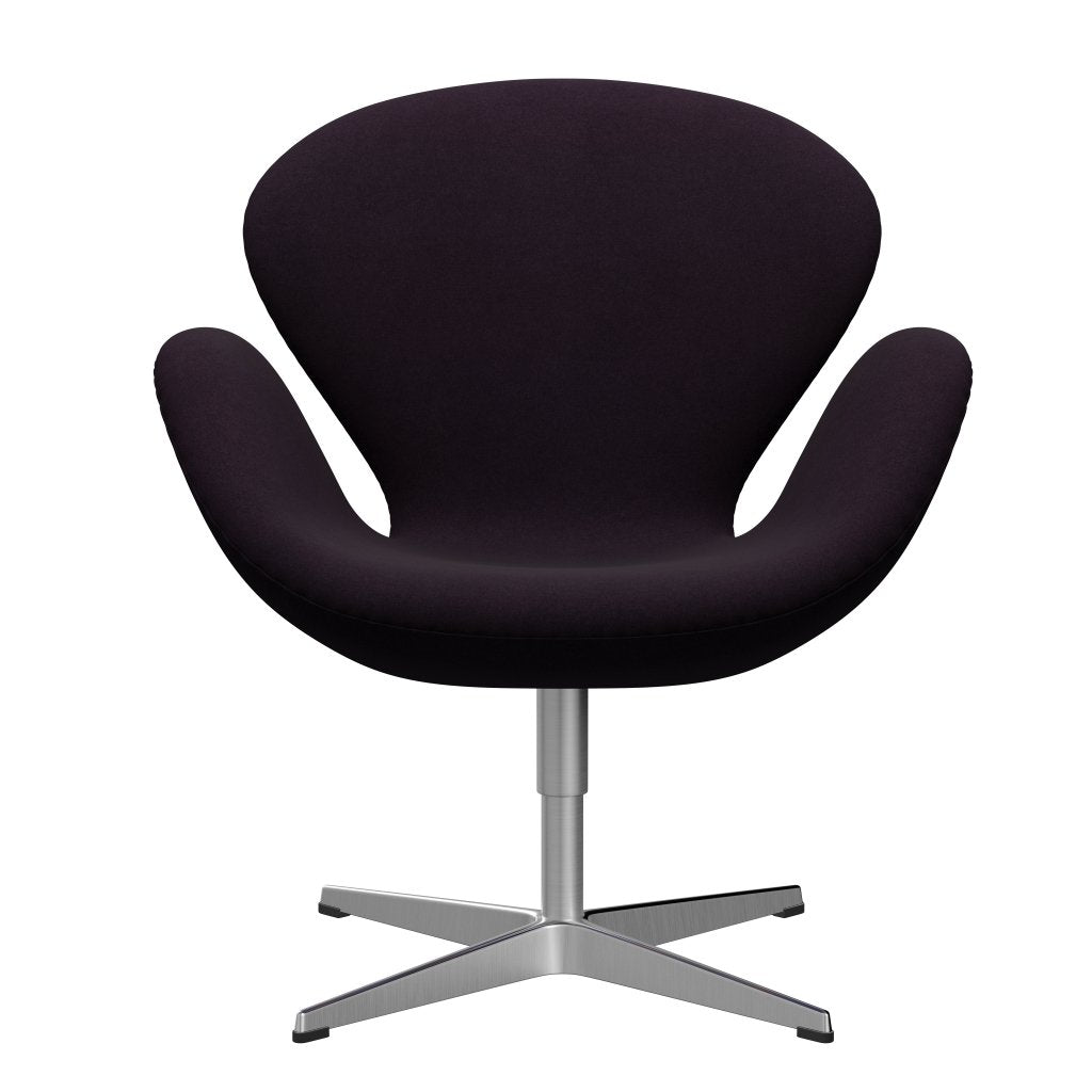 Fritz Hansen Swan Lounge stol, satin børstet aluminium/divina aubergine (376)